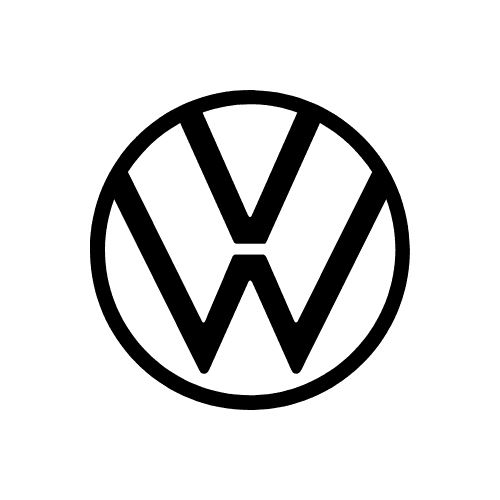 Dunkles, transparentes Logo von der Automarke VW